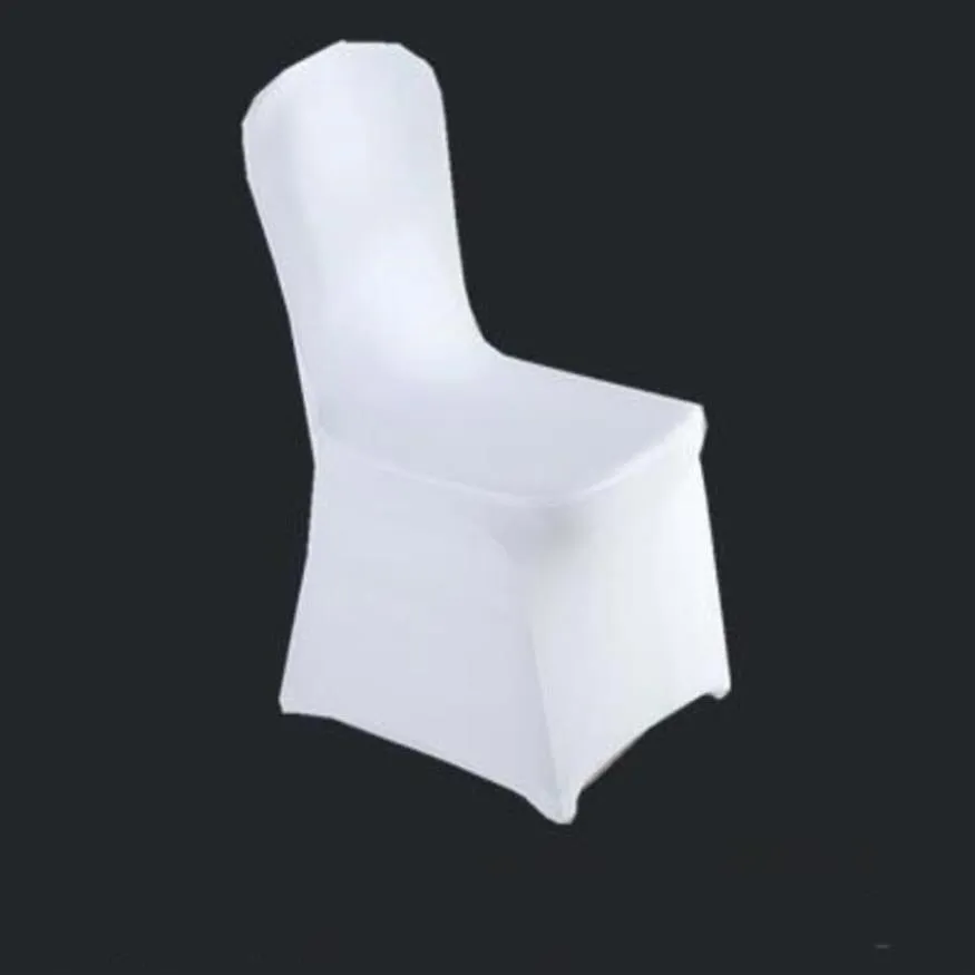 Couleur blanc pas cher housse de chaise spandex lycra élastique housse de chaise poches solides pour la décoration de mariage el banquet whole274k