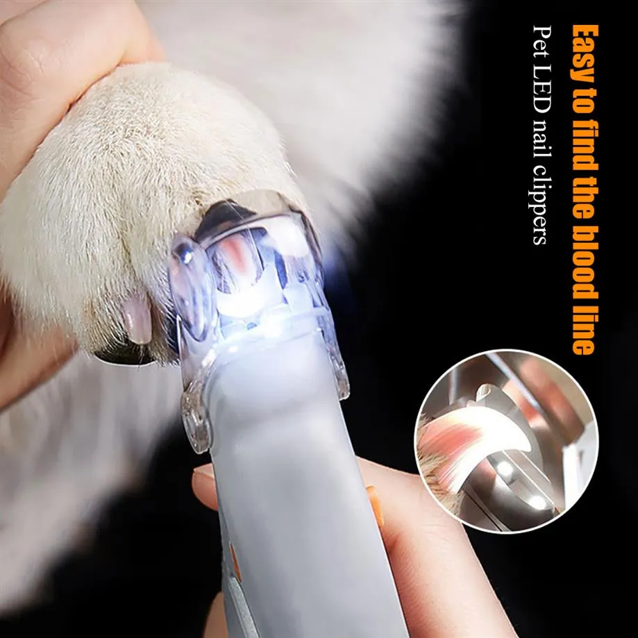 Pett Pet Pet Clipper مقصات PET Dog Cat Nail Toe Claw Clippers مقص LED LED Trimmer للحيوانات Pet Supplies252p
