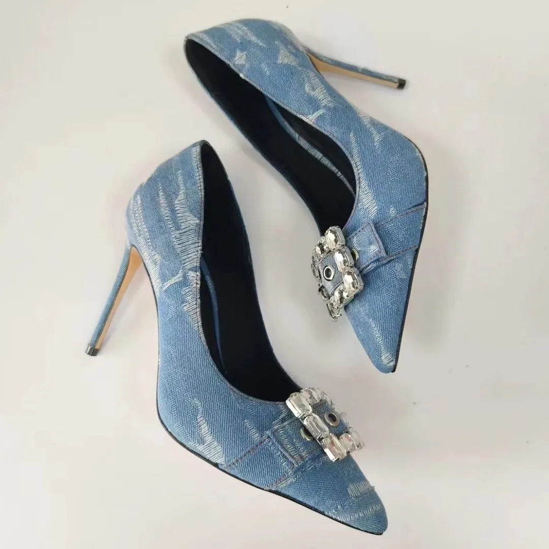 Wholesale Designer Denim Dress Shoes Womens Pointed Pumps ... At Only  $66.17 | DHgate.Com