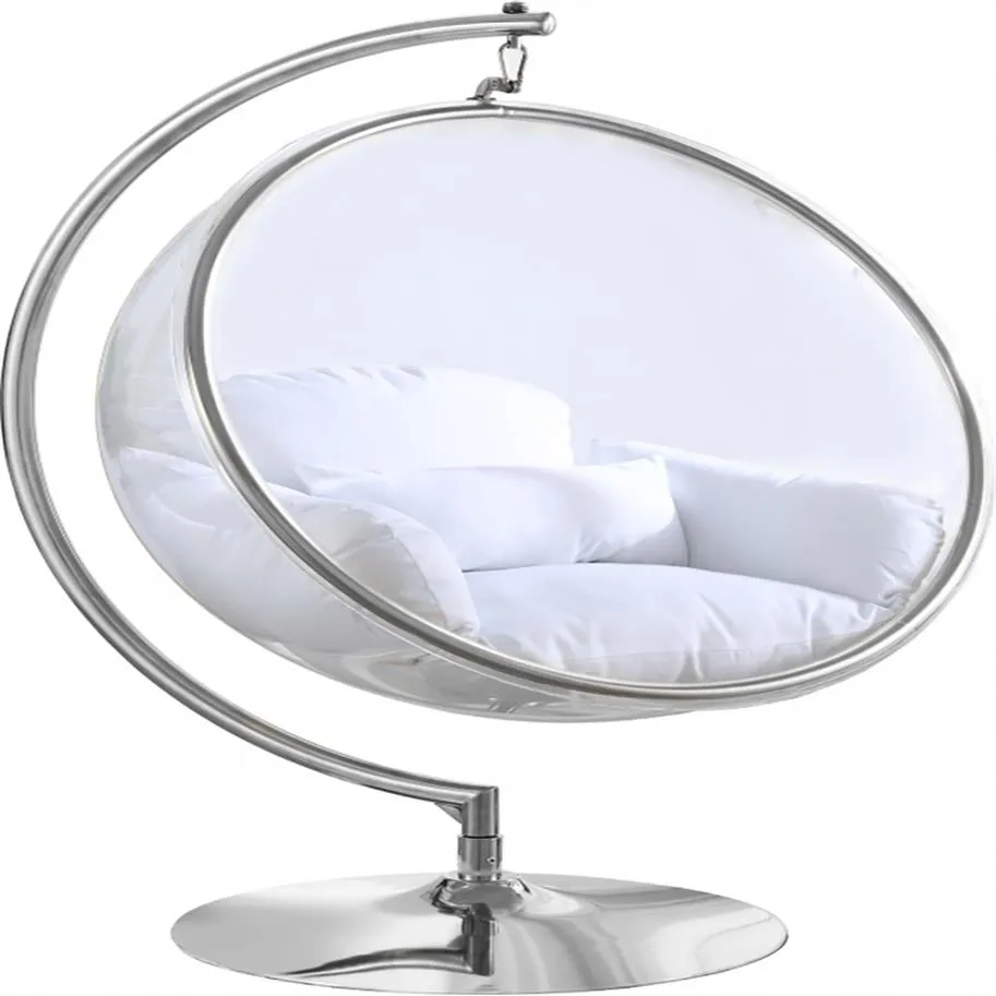 Special Lucency Glider Living Room Furniture Round ryggstöd PRAKTISKT METAL Akryl Tygstol för hemmottagning288s