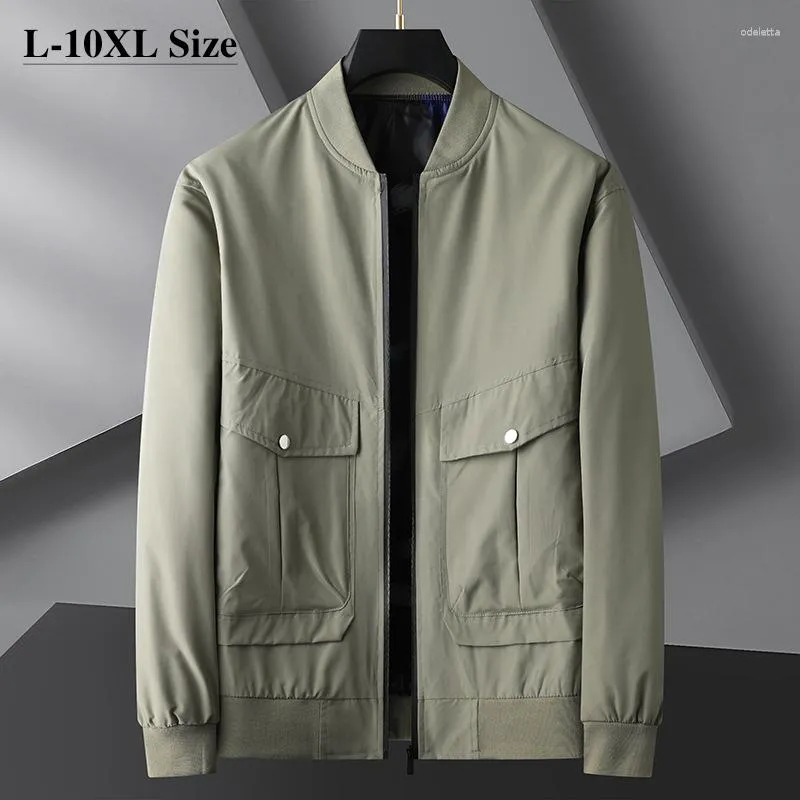 남자 재킷 플러스 크기의 가을 패션 야구 재킷 헐렁한 캐주얼 한 단색 코트 매일 옷 수컷 녹색 검은 7xl 8xl 9xl 10xl