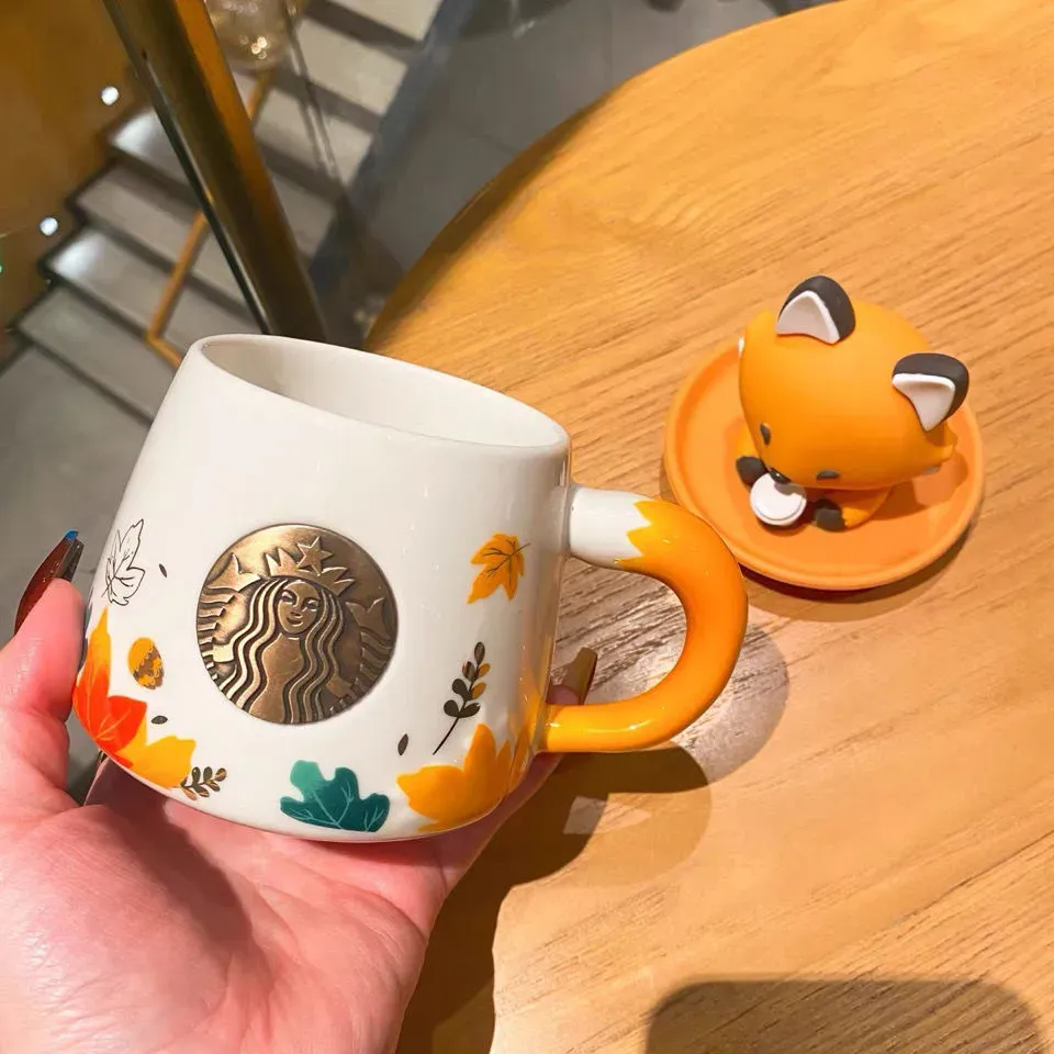 Lultima Tazza In Ceramica Starbucks Da 10,2 Once, Tazza Da Caffè Starbucks  In Foglia Dacero Con Coperchio, Supporta Il Logo Personalizzato Da 10,86 €