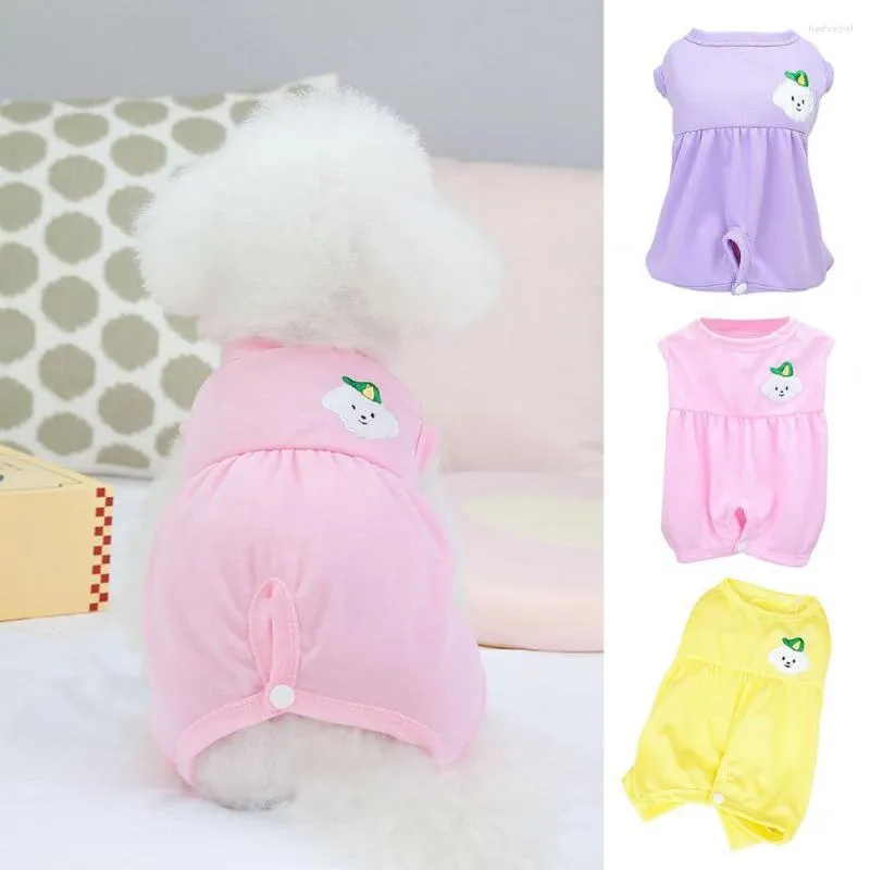 Dog Apparel Pet Care Clothes Comfortable Elastic Button Closure For Small Cat Recovery Suit