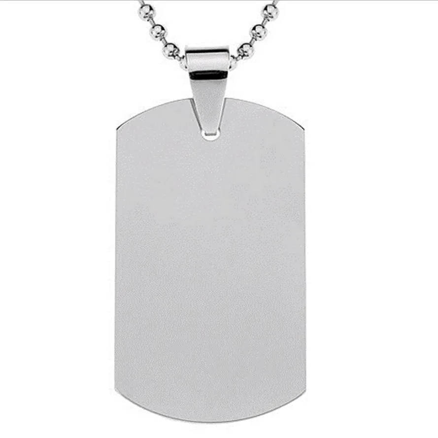 DHL Blank Cravabable Dog Tag из нержавеющей стали военная форма мужской подвеска для мальчиков настройка 100 шт. Лот Whole3383