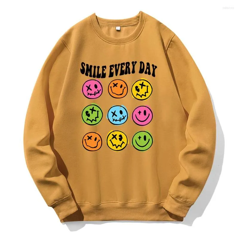 Men's Hoodies Smile Every Day 9 Different Colored Emoticons Men Novelty Fashion Hoody Retro Customize Hooded Loose Oversized Tracksuit