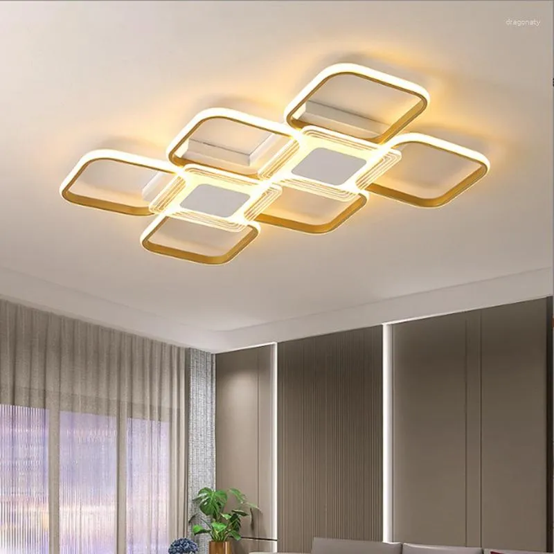 Candeeiros de teto Lustres Moderna Sala de Estar Luminária Pingente Simples LED Decoração de Interiores Personalidade Quarto Jantar Dourado