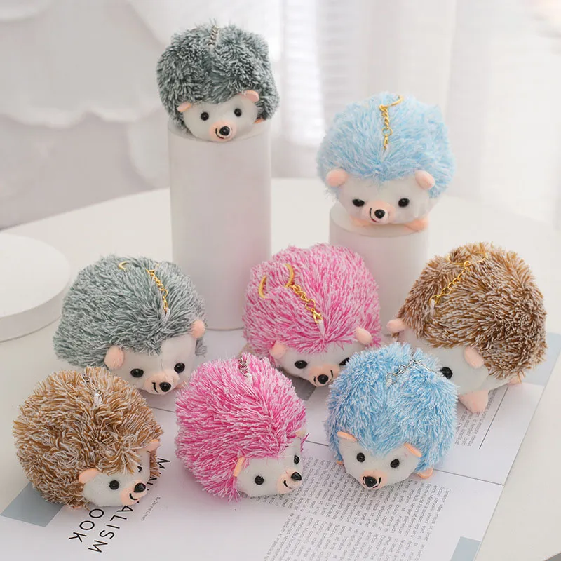 Ny färg Hedgehog Doll fylld leksaksnyckelkedja söt igelkottpåse hänge hänge