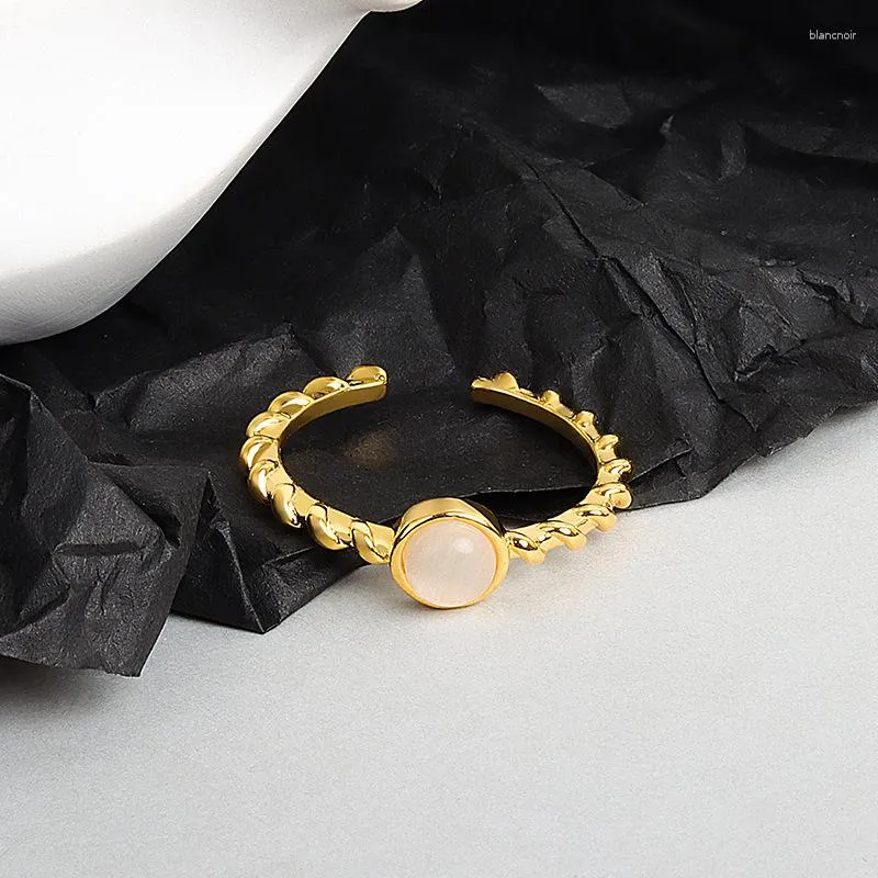 Eheringe NBNB Silber Gold Farbe Trendy Weißer Stein Verstellbarer Ring Für Frauen Männer Mode Vintage Mädchen Finger Offen Party Schmuck Geschenk