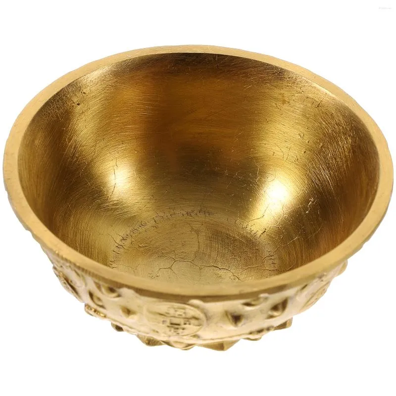 Kommen Kom Schat Bekken Offer Decor Rijkdom Messing Goud Chinees Gouden Thuis Water Decoratief Koper Geld Goed Tibetaans Altaar