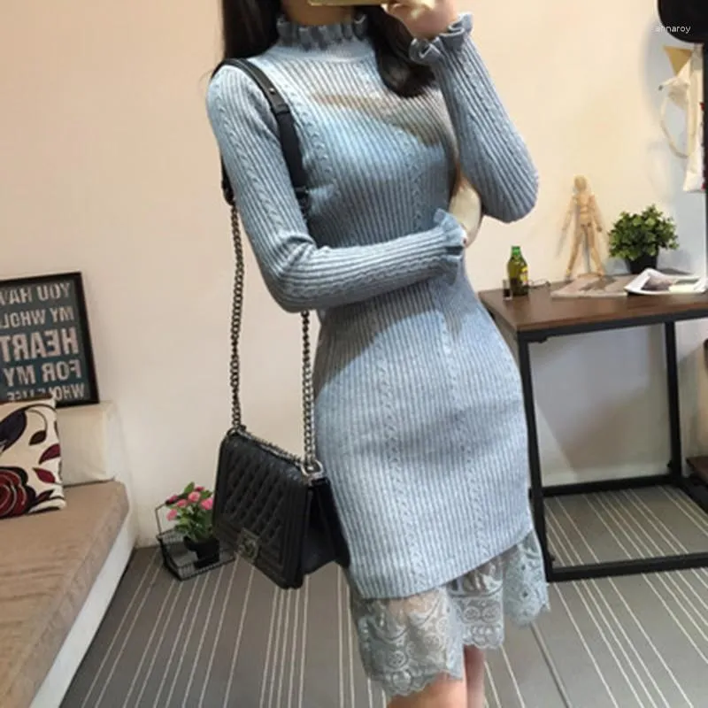 Kadın Sweaters Fashion Patchwork Dantel Kadınlar fırfırlar yakalar Sıcak kazaklar kadın gündelik siyah beyaz fp1269