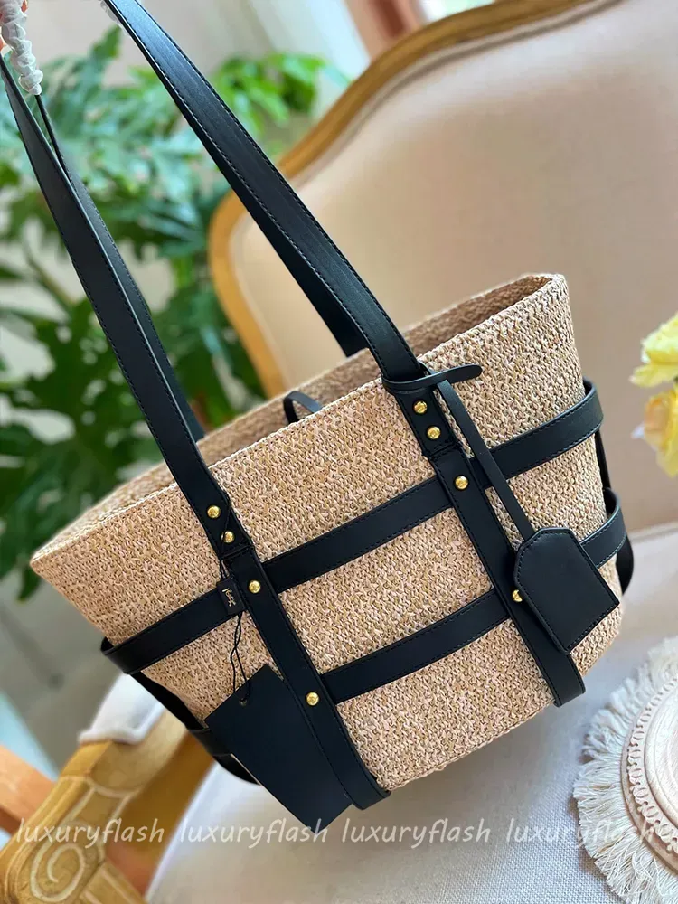 Designer Totes Straw Plaited Raffia Women Summer New Luxury Tote Bag Handbag Esigners Handbags Shoulder Purses Top Quality Beach Bags Shoulder Festival Bags