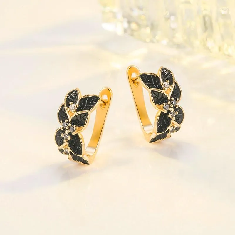 Brincos pendentes de luxo feminino preto borboleta ouro amarelo cor clipe flor casamento vintage para mulheres