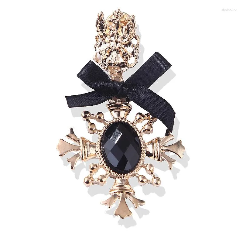 Broches Cross Crystal Stof Strik Reversspeldjes Trui Pak Corsages Vintage Sieraden Geschenken Voor Vrouwen Accessoires