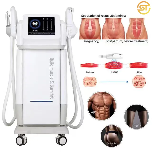 Super Emslim RF Body Sculpting Machine 13 Tesla 4 обрабатывает электромагнитное здание, стимулятор мышечной стимуляции Hi-emt emslim neo