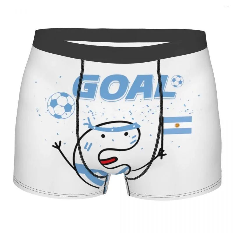 Underbyxor boxare män underkläder manliga trosor shorts fotbollsfläkt flaggan från argentina firar ett mål bekvämt homme