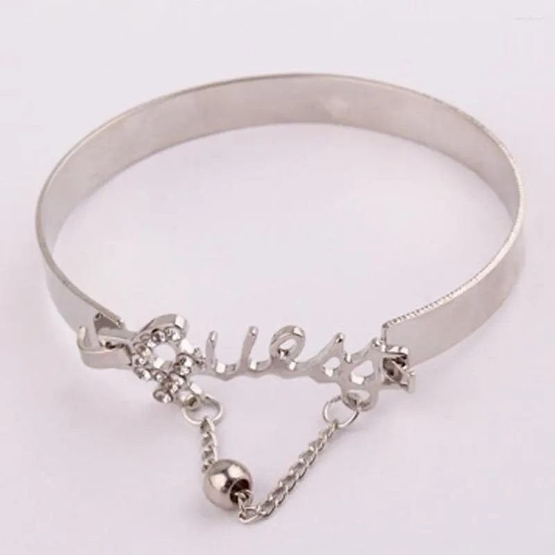 Bangle Fashion Bracelet Jewelry Love Letter Exquisite Accessory Rhinestone Decor Stylish Valentine's Day Hand Chain Ring