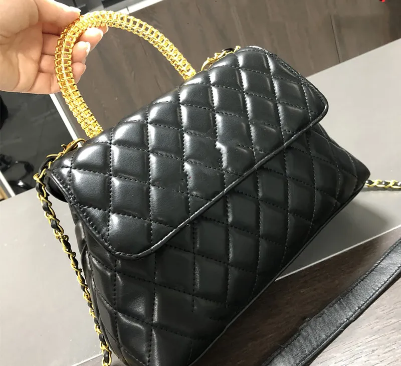 Tygväska modedesigner väskor pu fashionabla en axel crossbody påse metall handledsäck lås spänne liten doft rombisk mönster väska kedja picksal grossist