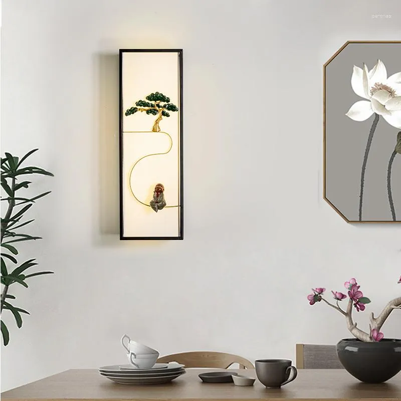 Wandlamp Chinese stijl slaapkamer nachtkastje woonkamer modern minimalistisch creatief gangpad balkon warme lampen