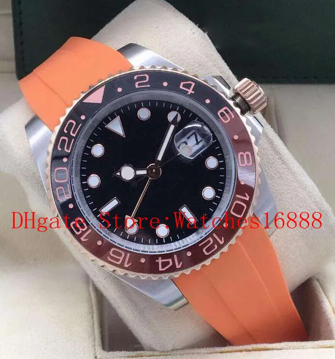 TRABALHO DE CERAMICA DE CERAMICA DE CERAMICA BLACA E ORANGA de alta qualidade 116710 126715 116713 Batman Mechanical Automatic Men's Casual Watch Watch Mens Sports Watches Rubber Band Band Band Band Band