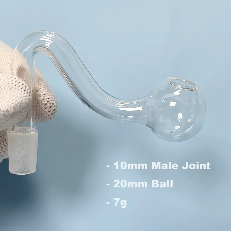 QuartzPro 3 cm großer, gebogener Ölbrenner-Bubbler-Aufsatz aus Glas – 10 mm, 14 mm männliches gebogenes Gelenk