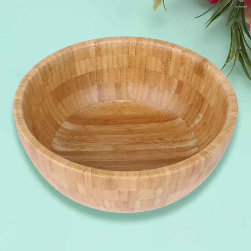 Zestawy naczyń stołowych Sałatka drewniana miski serwująca duże do owoców miski z zupą ryżu naczynia stołowe (średniej wielkości)