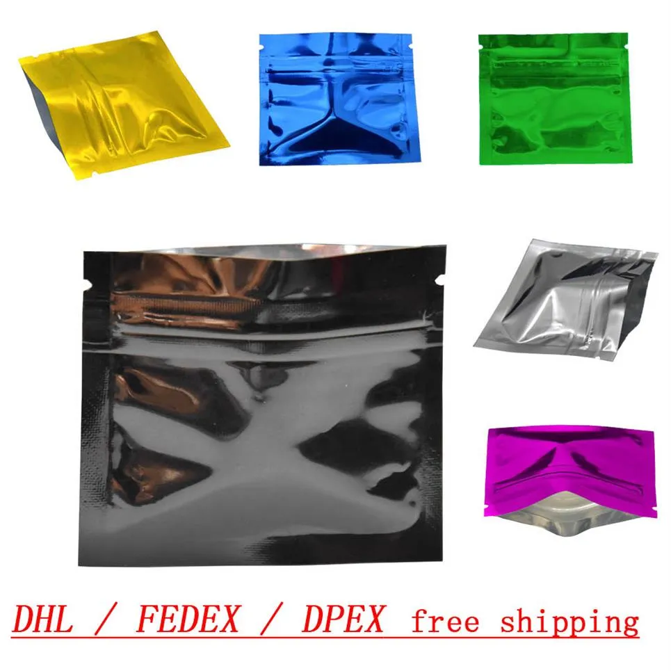 DHL 2000pcs lot 7 5 6cm Small Zip Lock Coffee Powder Food Grade Storage Bag Aluminum Foil Zipper Mylar Pouch Packing Bags for Caps2279