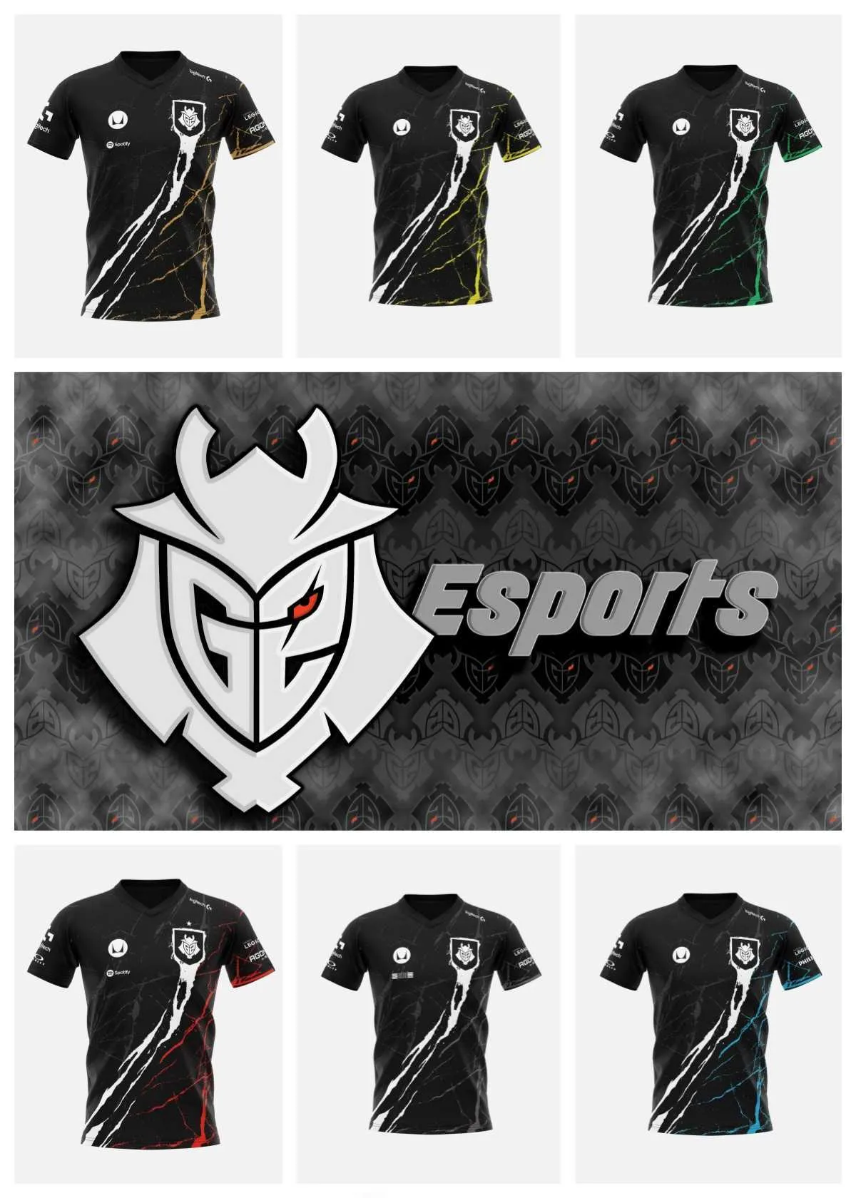 メンズTシャツ2023 NEW G2 E-SPORTS TシャツCSGOゲームチームショートスリーブキットジャージーLOL高品質の衣類ファン特大のトップ