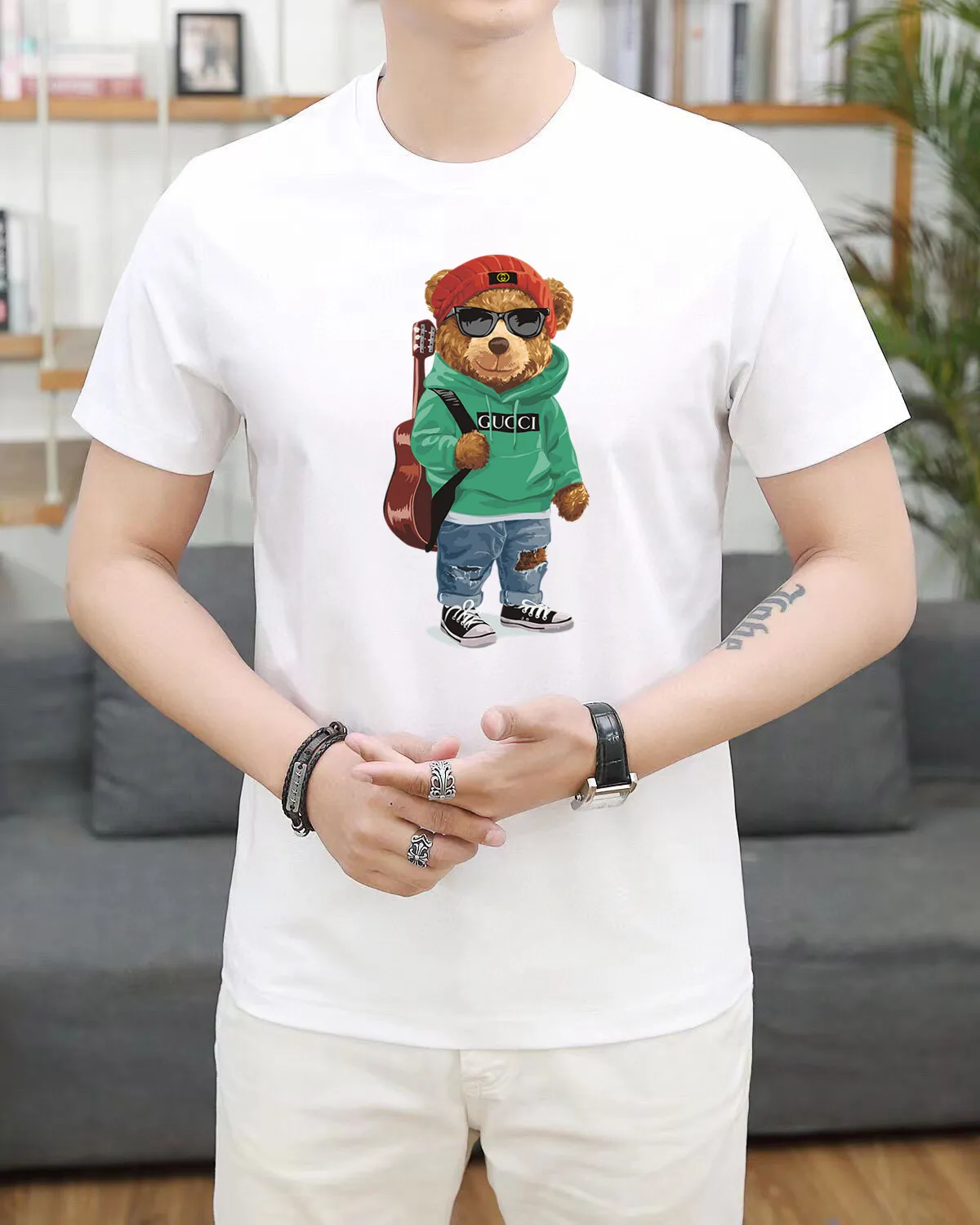 2023 sommer Cartoon Brief Drucken männer Casual T-Shirts Crew Neck Kurzarm Atmungs Mode männer Tees FB064