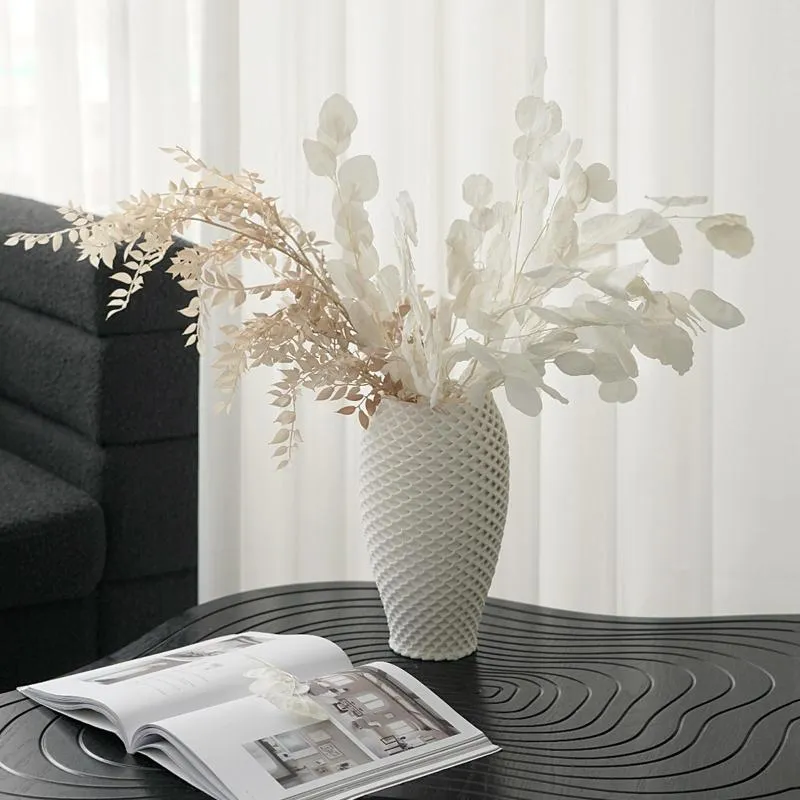 Vaser vit keramisk torkad blommor lyx estetiskt bröllop modern ikebana vas ceramique office skrivbord dekoration yy50hp