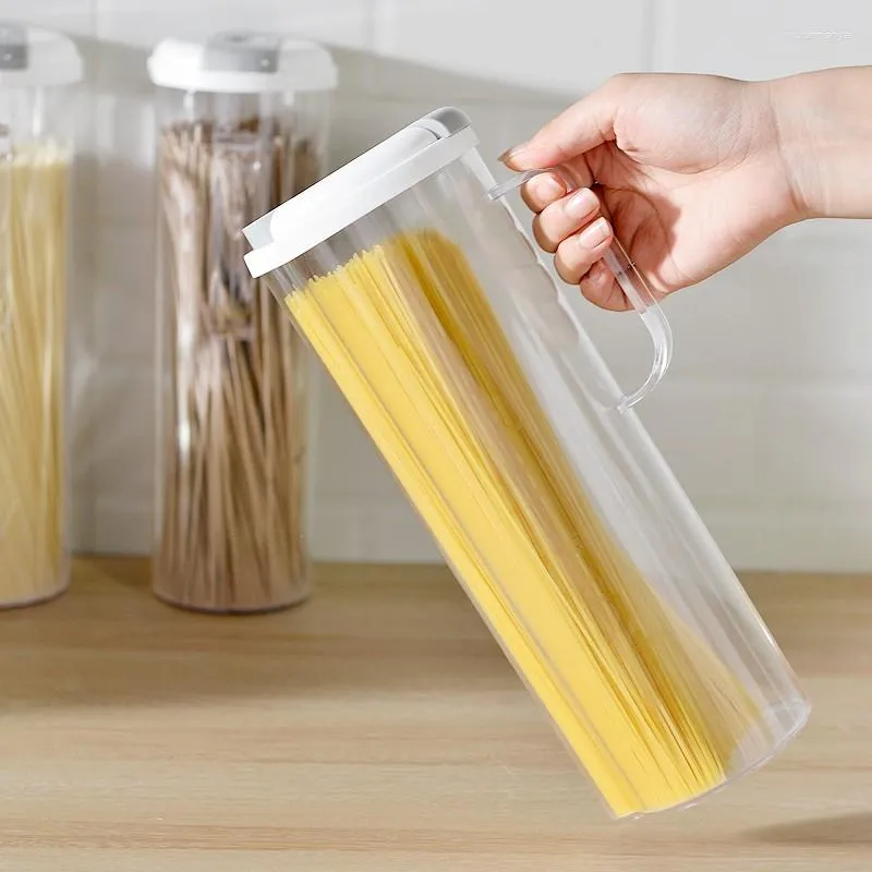 Storage Bottles Kitchen Noodle Box Cereals Plastic Transparent Large Capacity Food Sealed Jar