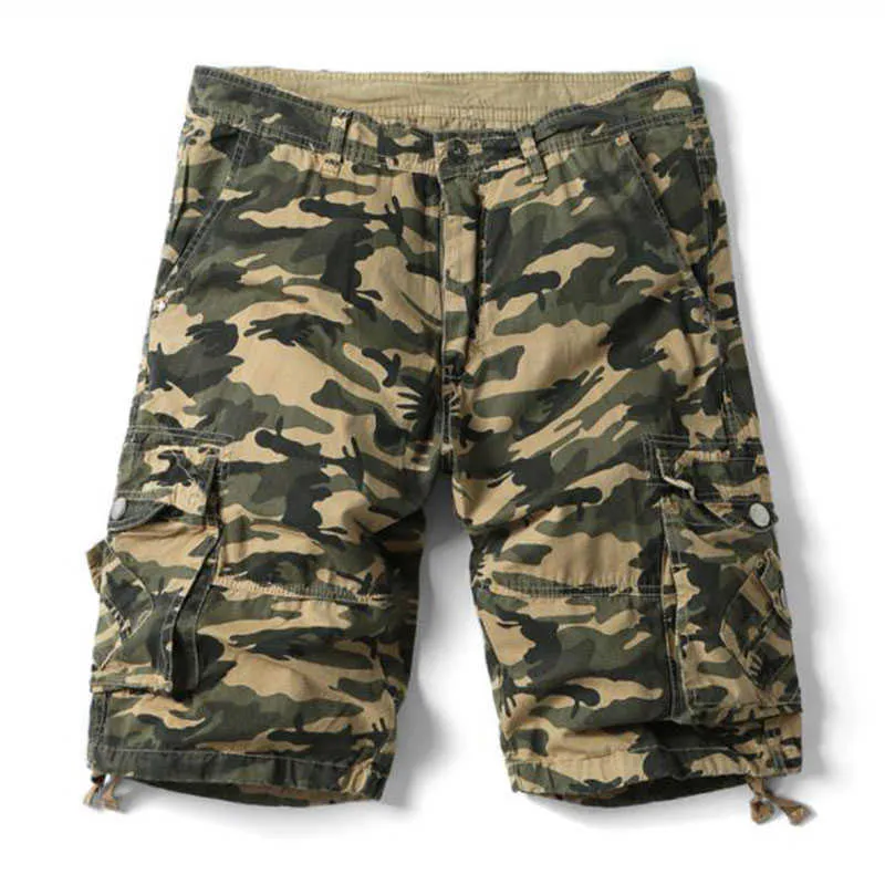 2022 Summer New Camouflage Tactical Cargo Shorts Multicolor Outdoor Cargo Shorts Men Cotton Casual Loose Short Homme