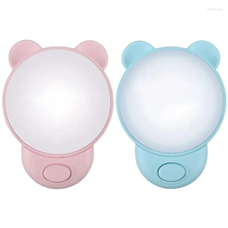 Night Lights Light Children's Socket With Switch LED Bedside Lamp For Plug Suitable Bedroom 2Pcs EU