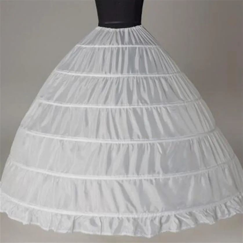 볼 가운 대형 페티코트 새로운 도착 흰색 6- 호프 신부 언더 스커트 공식적인 드레스 크리 놀린 플러스 사이즈 웨딩 액세서리 WOM249L