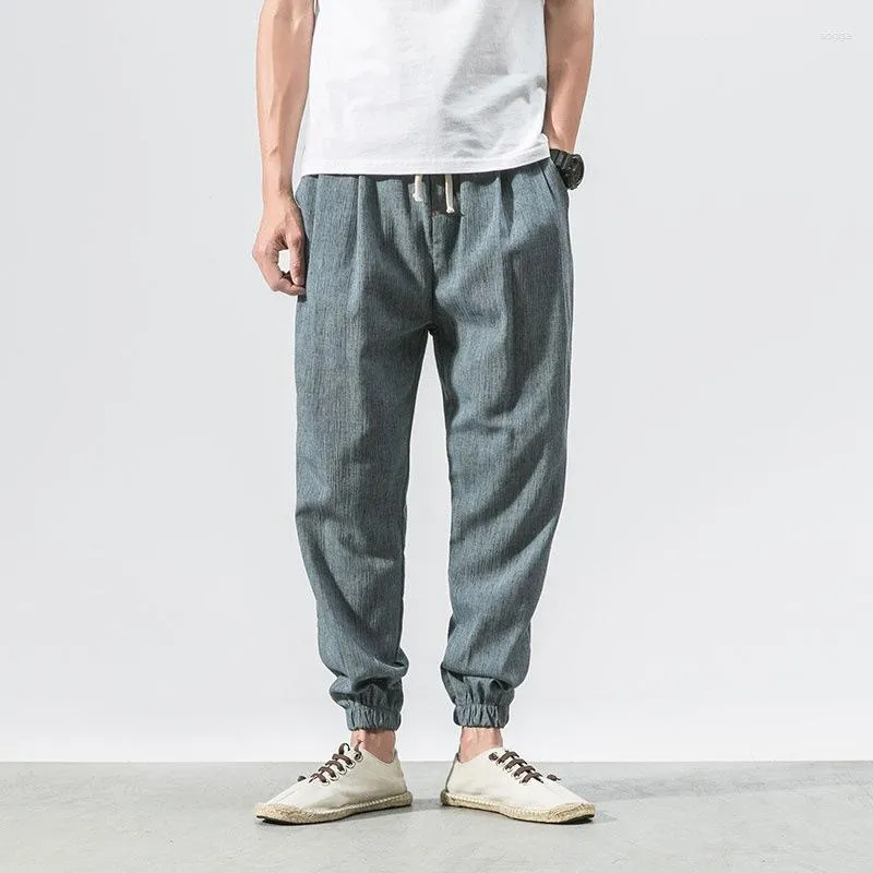 Men's Pants TPJB Breathable Slim Outdoor Casual High-quality Design Fashion Summer Linen Solid Plus Loose