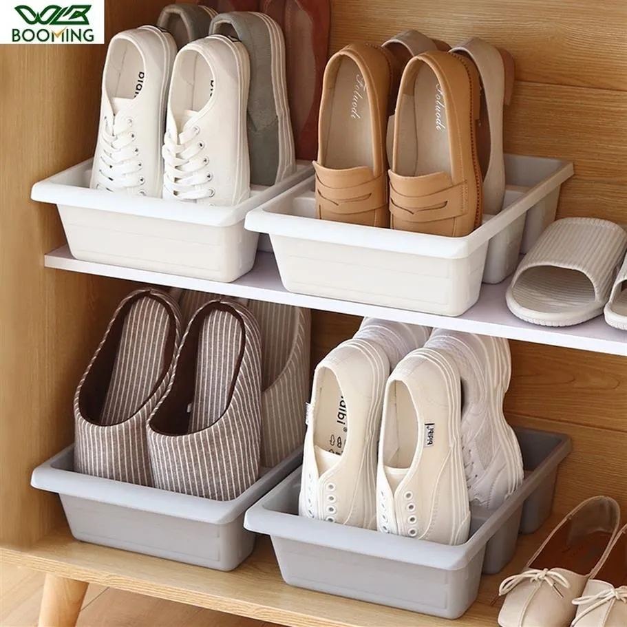 WBBOOMING Home Three Shoes Racks Plastic Japanese Shoe Storage Box Space Saver Organizer Cupboard Cabinets Creative Container Y111320E