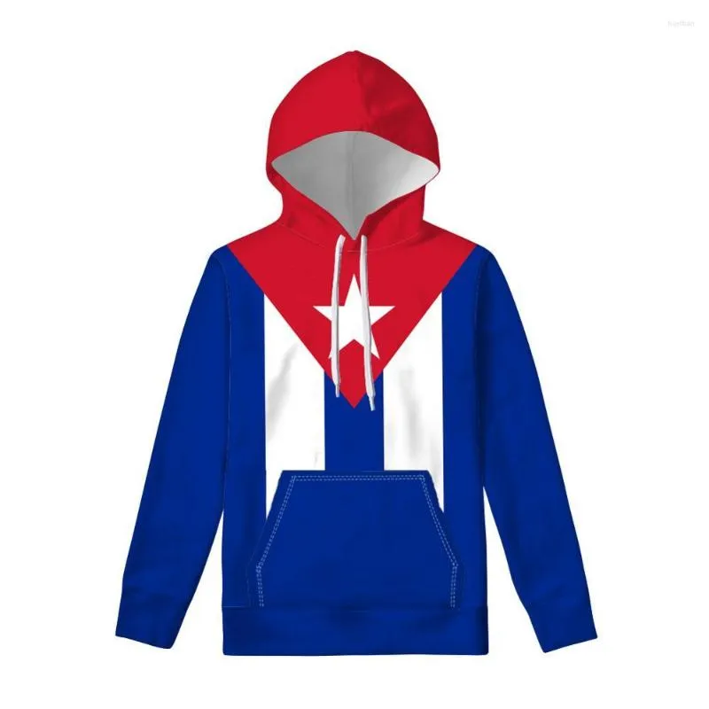 Heren Hoodies CUBA Pullover Diy Custom Made Naam Nummer Sweatshirt Natie Vlaggen Spaans Land Cu Ernesto Guevara Print Po Cubaanse Kleding