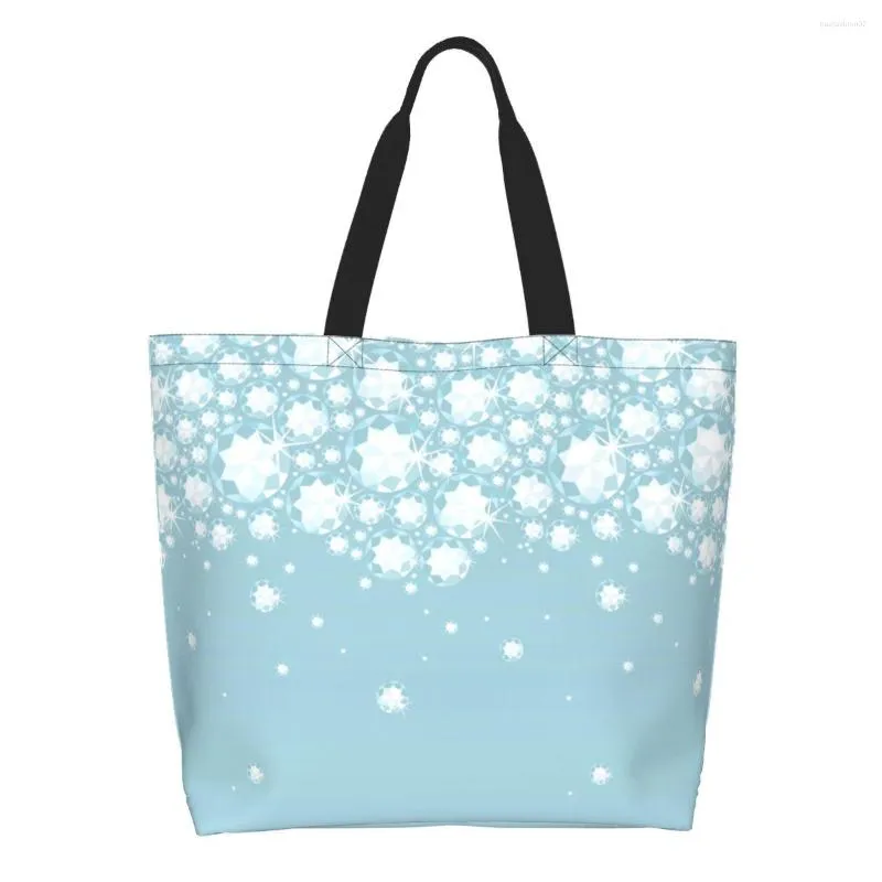 Boodschappentassen Herbruikbare Mode Glitter Steentjes Tas Vrouwen Canvas Schouder Tote Duurzame Kristallen Diamanten Boodschappentas