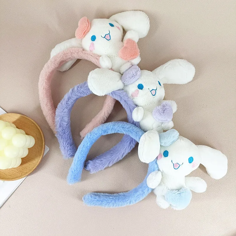 Cartoon Cinnamoroll Plush Hair Band Children's Cute Hair Accessories Girl Home Wash Face Makeup Headwear Wholesale