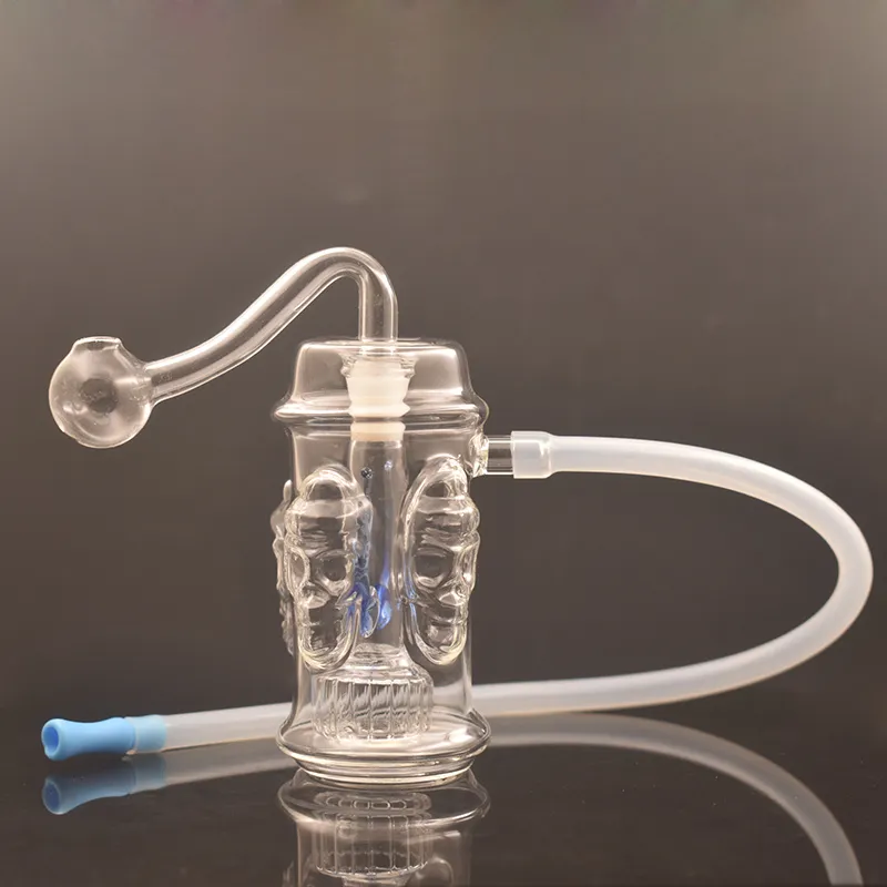 Narguilé Verre Brûleur À Huile Bong 10mm Joint Dab Rigs Water Bubbler Pipe Quadruple Conception De Crâne Pour Fumer Avec 10mm Mâle Verre Brûleur À Huile Tuyau Et Tuyau