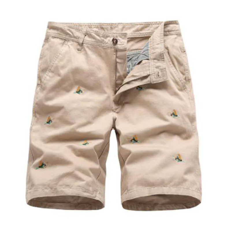 2022 Mens New Classic Embroidery Shorts Men Casual Cotton Short Pants Outdoor Summer Bermuda Male Fashion Cargo Shorts