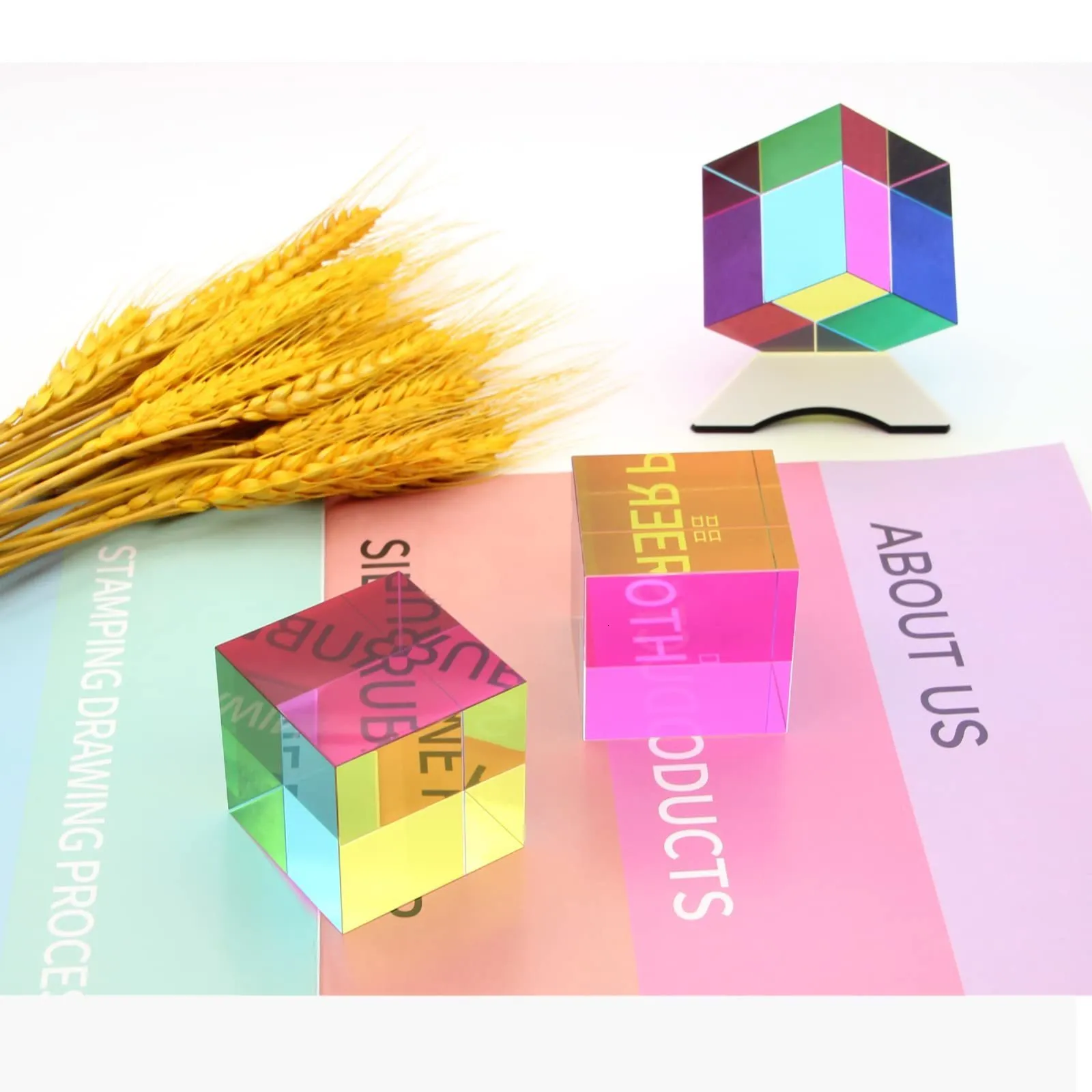 Wholesale Crystal Mirror Cube Stickerless Prism 30 40mm