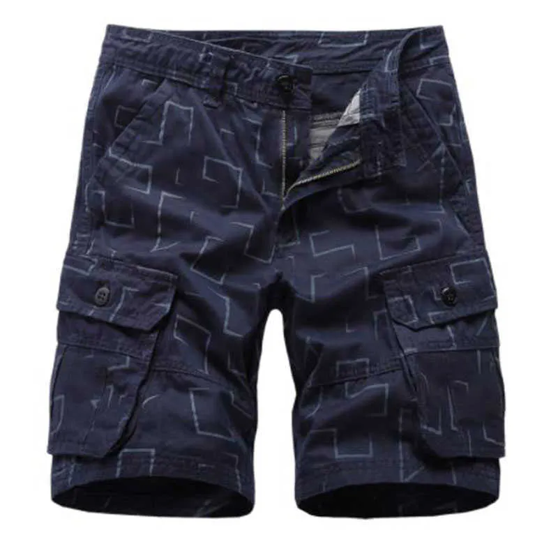 Hot Men Casual Cotton Shorts Summer Mens Cargo Shorts Solid Multi Pocket Male Knee Length Comfortable Bermuda Short Pants