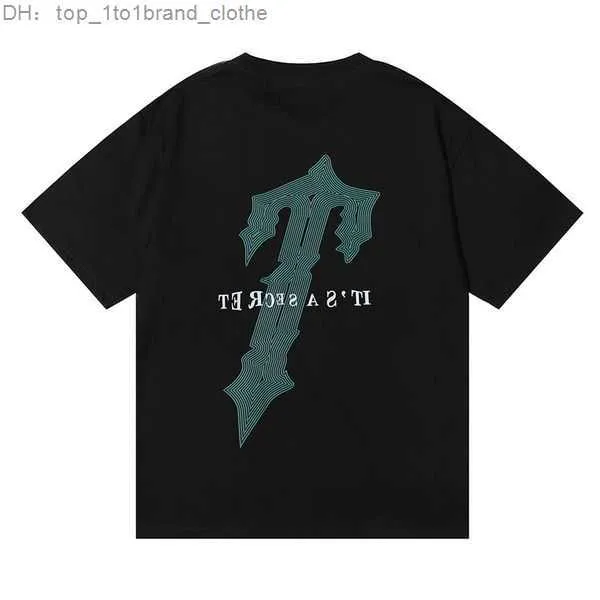 2023 Nova Camiseta Trapstar Masculina Manga Curta Roupa de Treino Chenille Algodão Preto London Streetwear S-xl 16 trapstar 52OJ