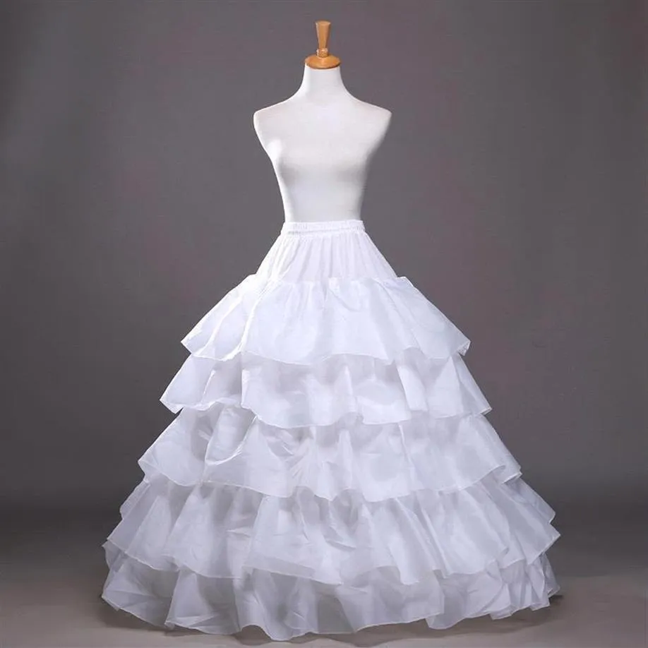 Sprzedaż w magazynie cztery obręcze pięć warstw Petticoats A-line poślizg ślizgowaliina ślubna na suknie balowe Quinceanera Wedding PROMSE320G