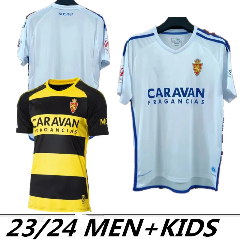 23 24 Real Zaragoza Fran Gamez Soccer Jerseys Zapater 2024 2023 Jersey Pombo Shinji Kagawa Football Shirts Guti Javi Ros Kids L. Suarez Camiseta de Futbol hem borta