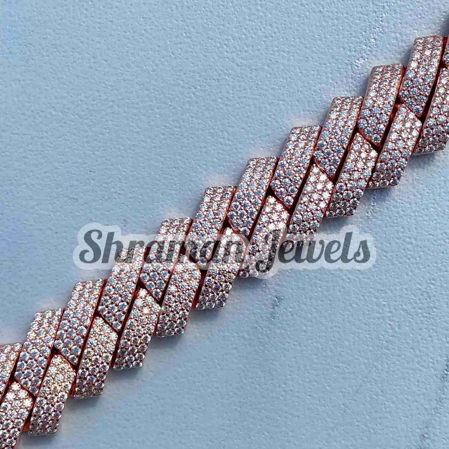 16 mm entièrement glacé Vvs Moissanite Diamond Cuban Link Bracelet en argent sterling Diamond Prong Link Bracelet pour hommes et femmes