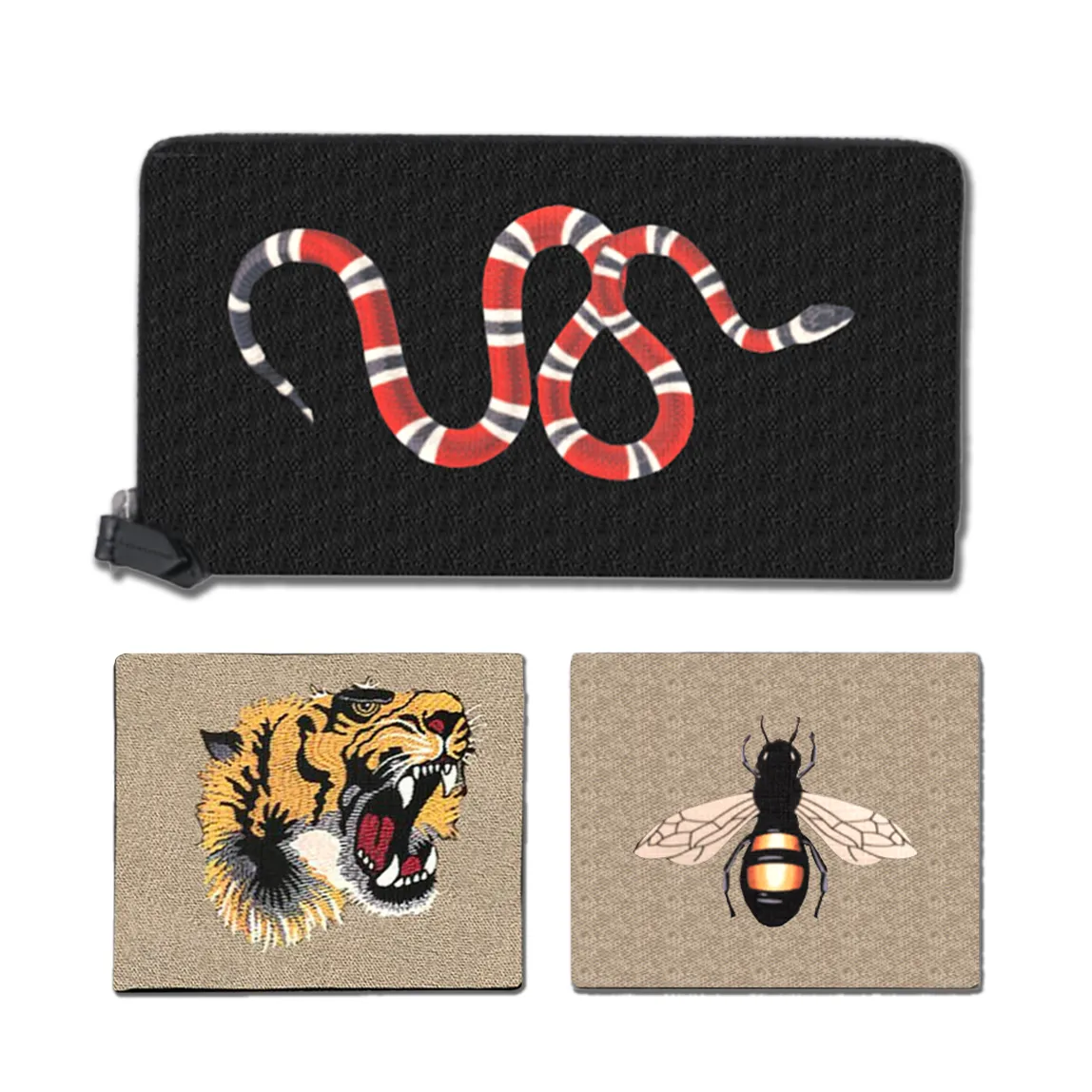 Designer wallets for men Fashion High Quality Men Animal Short Wallet Leather Black Snake Tiger Bee Man Wallets Women Purse Card Holders Woman Purses JN8899