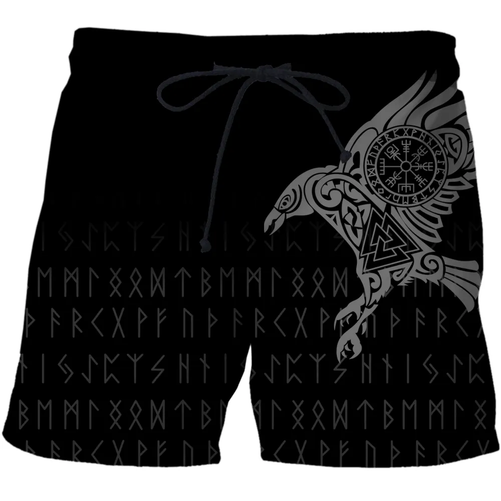 викинги лето новые повседневные шорты мужчины пляжные дышащие быстрое сухие шорты мужская модная печати короткие брюки Пара шорт мужчина