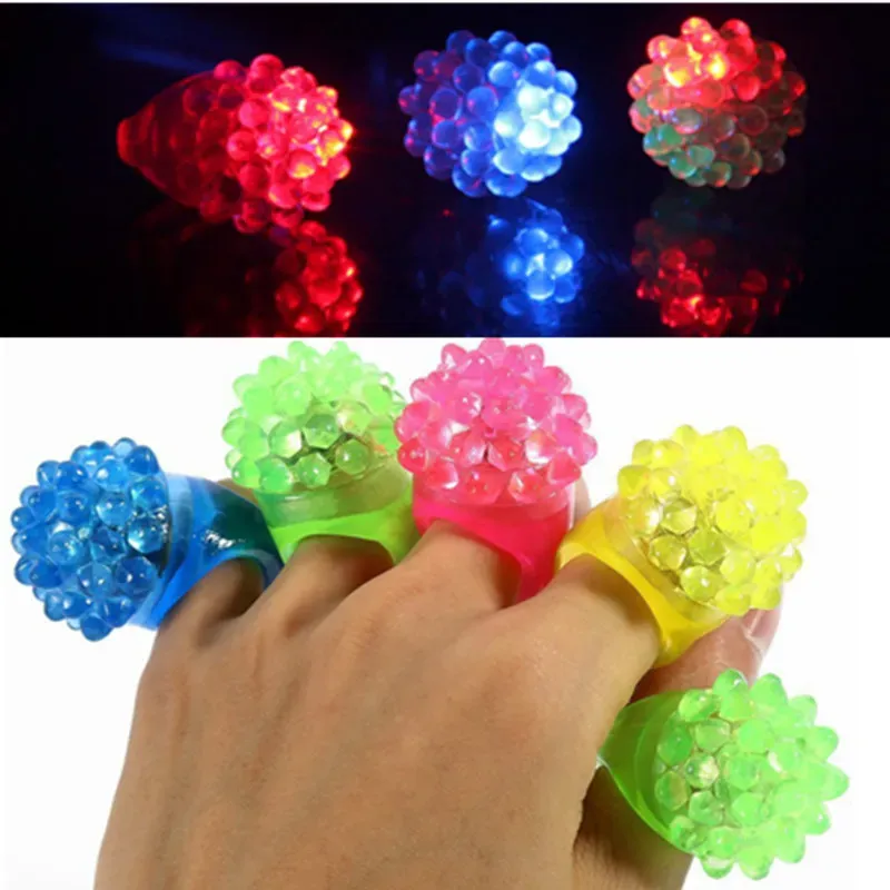 Flashing Bubble Ring Rave Party Blinking Soft Jelly Glow Hot Selling! Cool Led Light Up Finger LED Lights