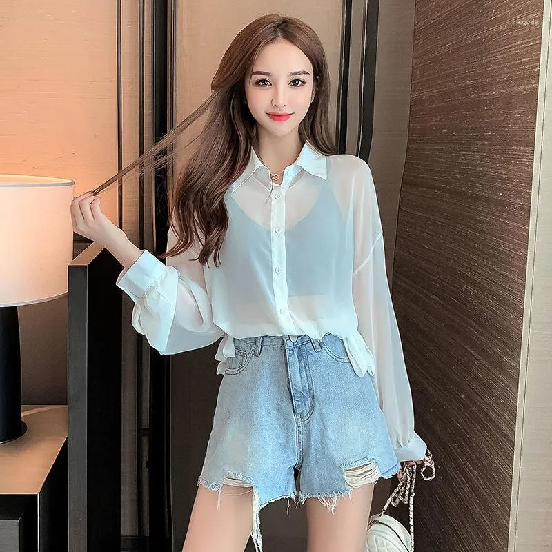 Blouses pour femmes vêtements chemises à manches longues et avec nœud haut pour femme en mousseline de soie transparente transparente Cool Tall M Pretty Y2k